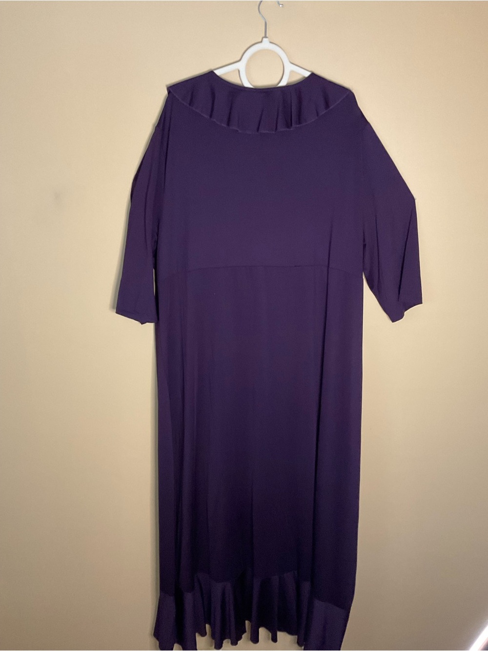Plus Size Ruffled Wrap Maxi Dress in Deep Purple - Picture 5 of 6